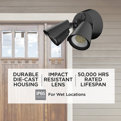 AFX Lighting Pratt 2LT 5'' Outdoor LED Sconce, Black/Black