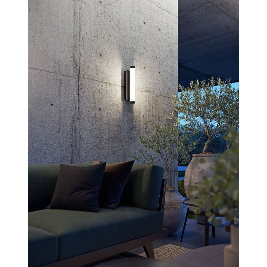 AFX Lighting Path 1Lt 18" LED Outdoor Sconce, Black/Frosted