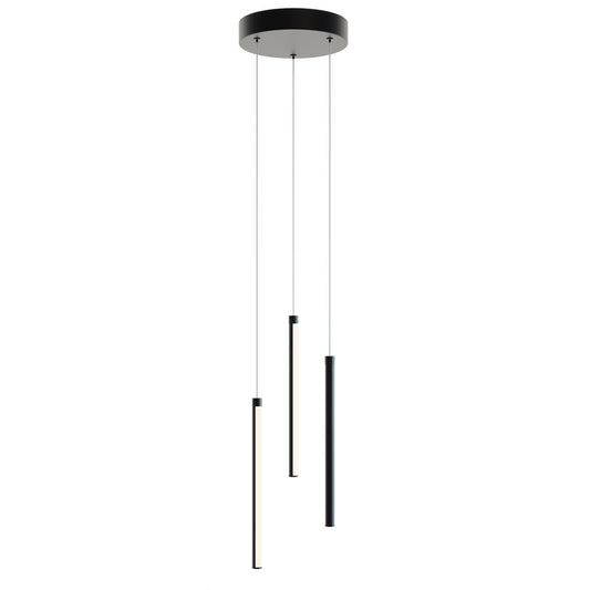 AFX Lting Rosemont 12'' 3-Lt LED Pendant, Black/White - RMTP04L30D1BK