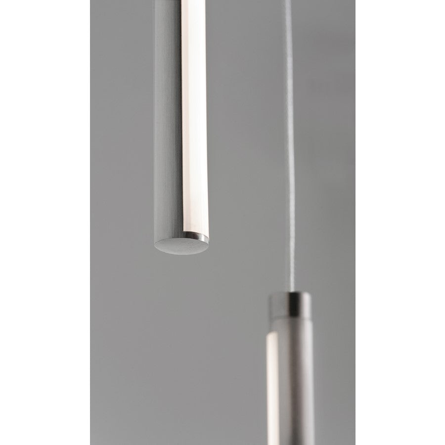 AFX Lting Rosemont 12'' 3-Lt LED Pendant, Nickel/White