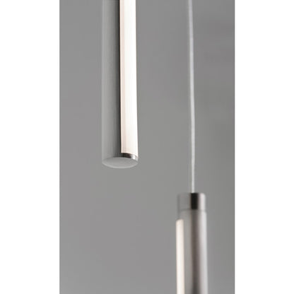 AFX Lting Rosemont 12'' 3-Lt LED Pendant, Nickel/White