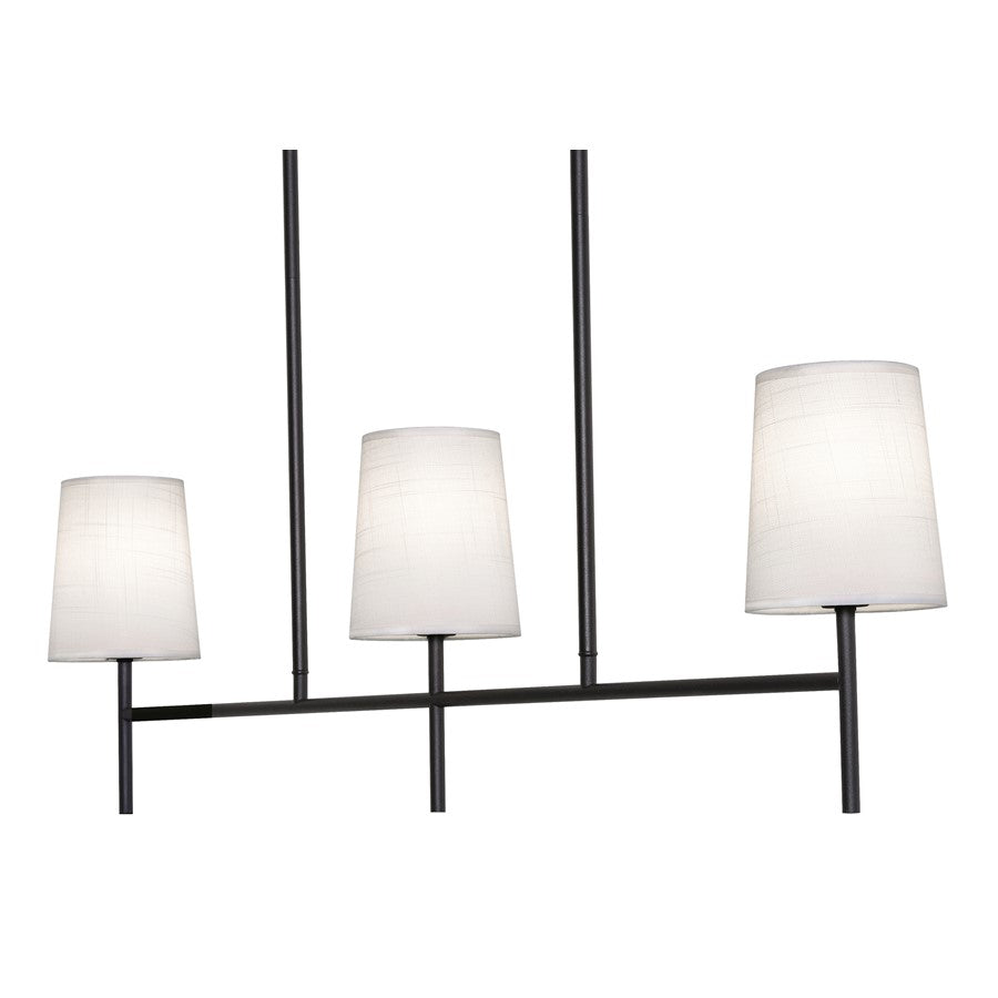 AFX Lighting Rose 36'' 3-Lt Pendant, Candelabra Base/Black/White - ROSP3605CBBK