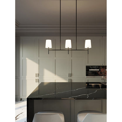 AFX Lighting Rose 36'' 3-Lt Pendant, Candelabra Base/Black/White