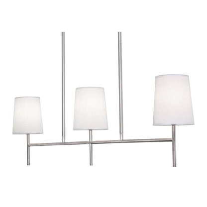 AFX Lighting Rose 36'' 3-Lt Pendant, Candelabra Base/Nickel/White - ROSP3605CBSN