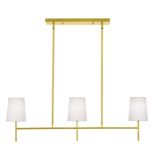 AFX Lighting Rose 36'' 3-Lt Pendant, Candelabra Base/Nickel/White