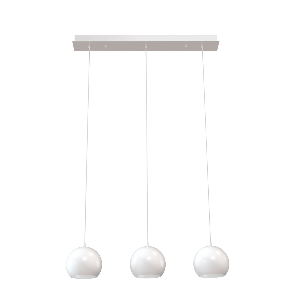 AFX Lighting Roxy 36in 3-Light Linear Pendant | Modern White and White Steel | Kitchen Island & Dining Room | 7.88 x 36 x 6.25 in | Model RXYP08WHLNR3