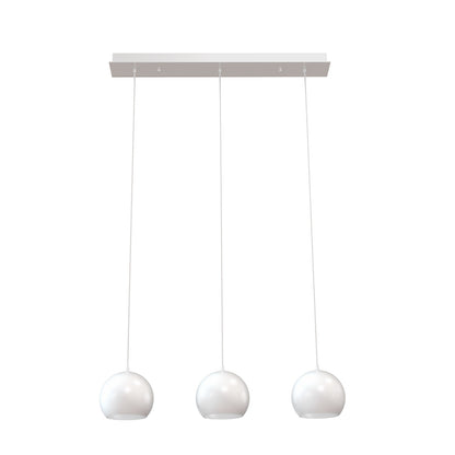 AFX Lighting Roxy 36in 3-Light Linear Pendant | Modern White and White Steel | Kitchen Island & Dining Room | 7.88 x 36 x 6.25 in | Model RXYP08WHLNR3
