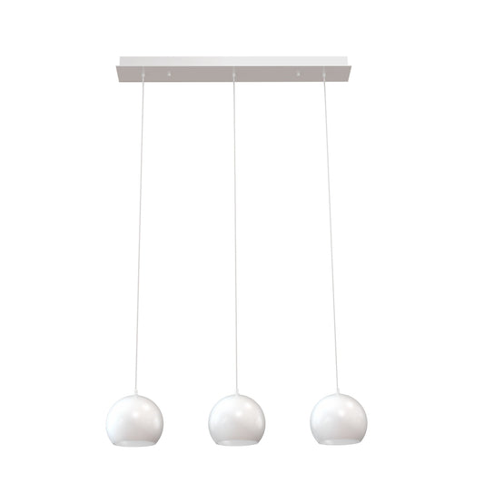 AFX Lighting Roxy 36in 3-Light Linear Pendant | Modern White and White Steel | Kitchen Island & Dining Room | 7.88 x 36 x 6.25 in | Model RXYP08WHLNR3