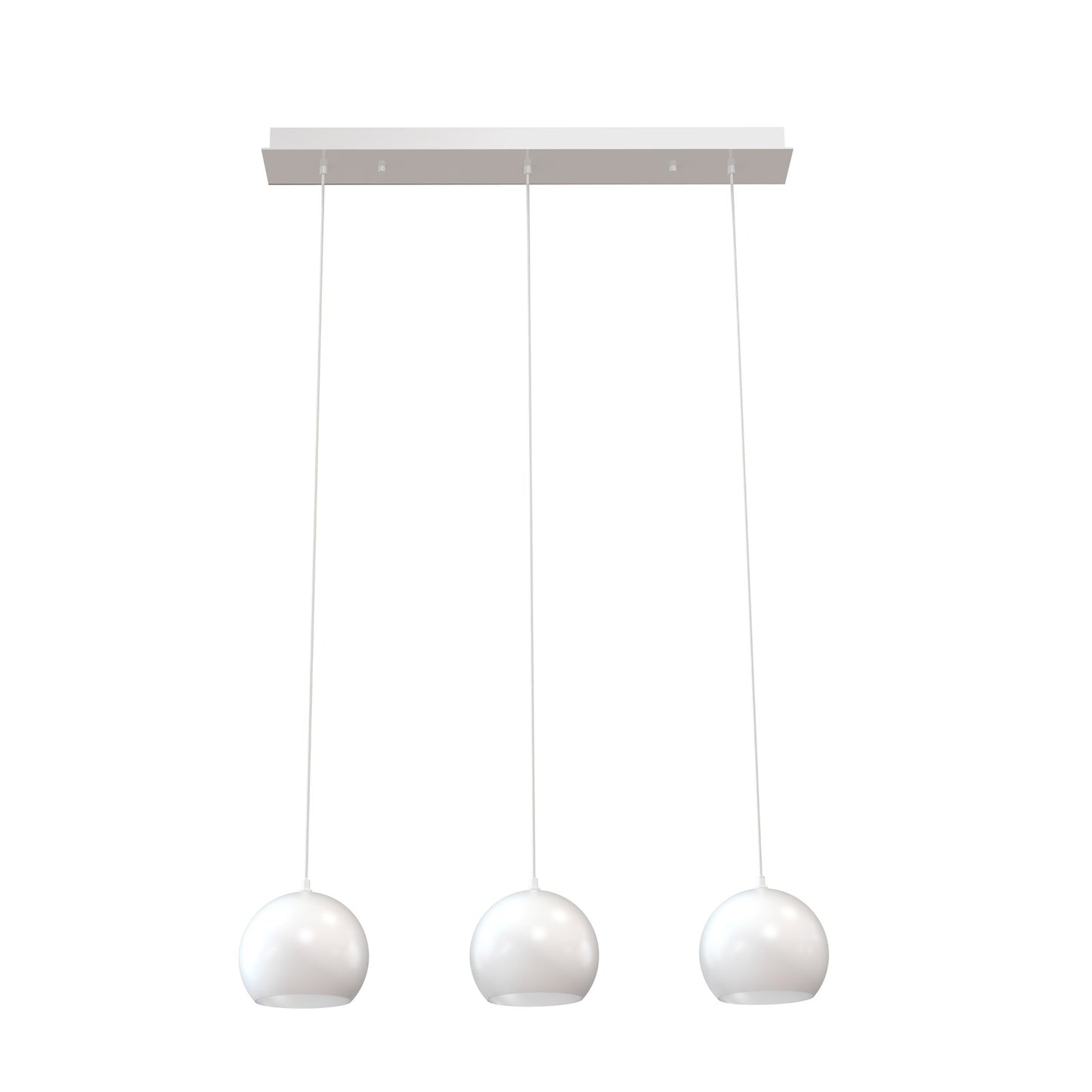 AFX Lighting Roxy 36in 3-Light Linear Pendant | Modern White and White Steel | Kitchen Island & Dining Room | 7.88 x 36 x 6.25 in | Model RXYP08WHLNR3