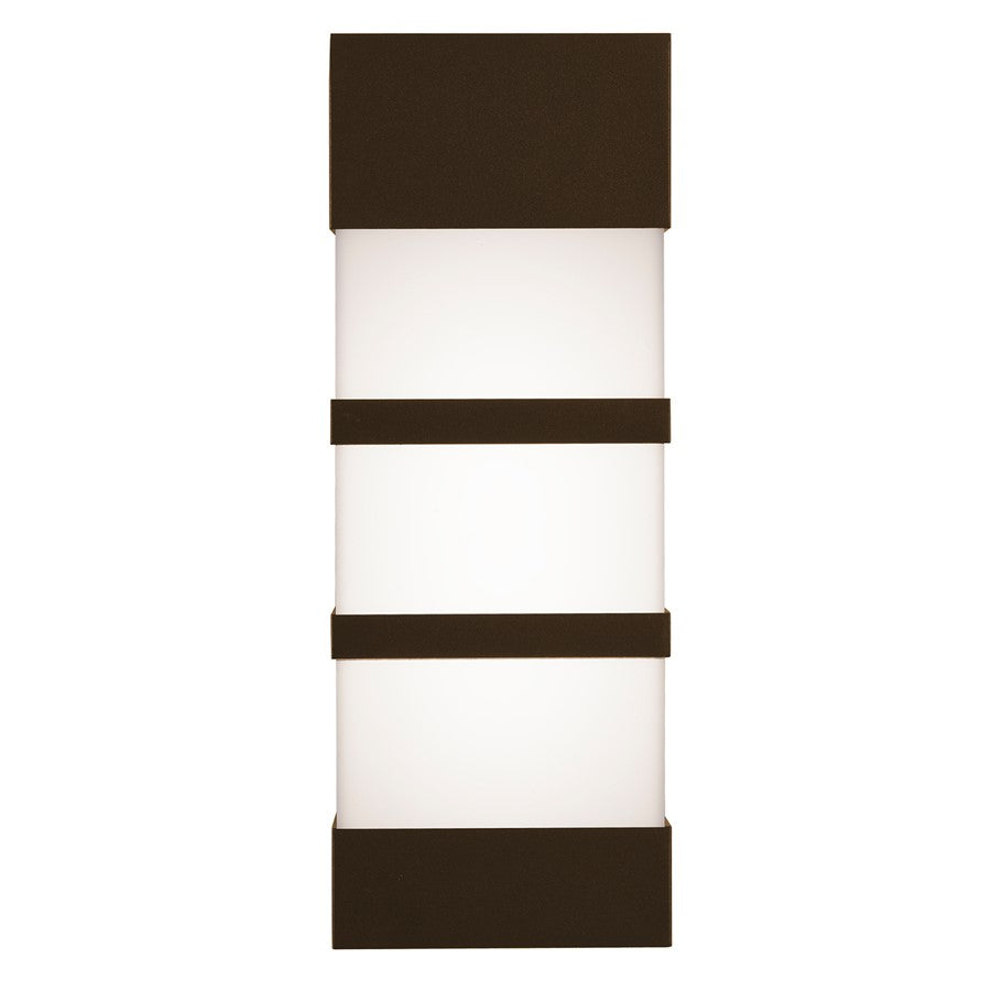 AFX Lighting State 1 Light 12" LED Outdoor Sconce, Bronze/White