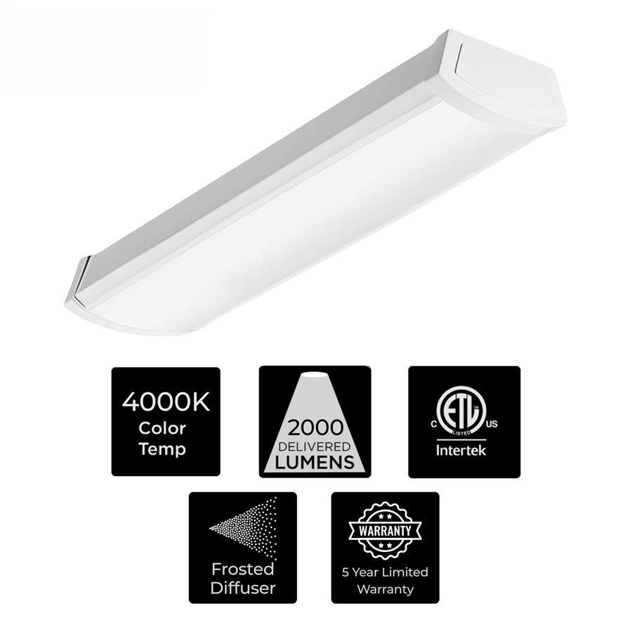AFX Lighting Shaw 1Lt 24" LED Undercabinet/Pack of 4, WH/FR