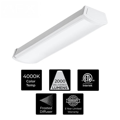 AFX Lighting Shaw 1Lt 24" LED Undercabinet/Pack of 4, WH/FR