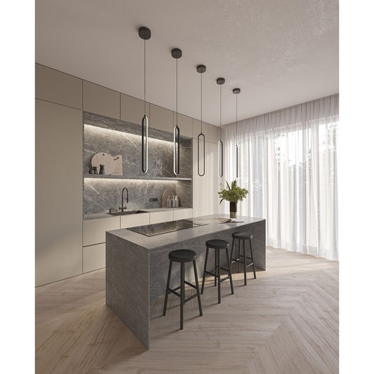 AFX Lighting Sienna 1LT 24'' 1-Light LED Pendant, Black/White