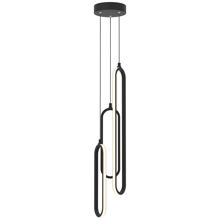 AFX Lting Sienna 3-Lt LED Pendant, Black/White - SIEP99LAJD1BKRND3