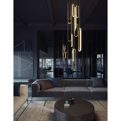 12 Light LED 18" Round Pendant, Gold