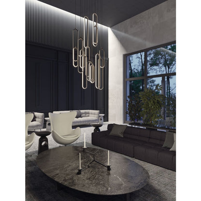 AFX Lting Sienna 3-Lt LED Pendant, Gold/White
