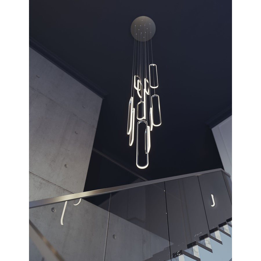 12 Light LED 18" Round Pendant, Nickel