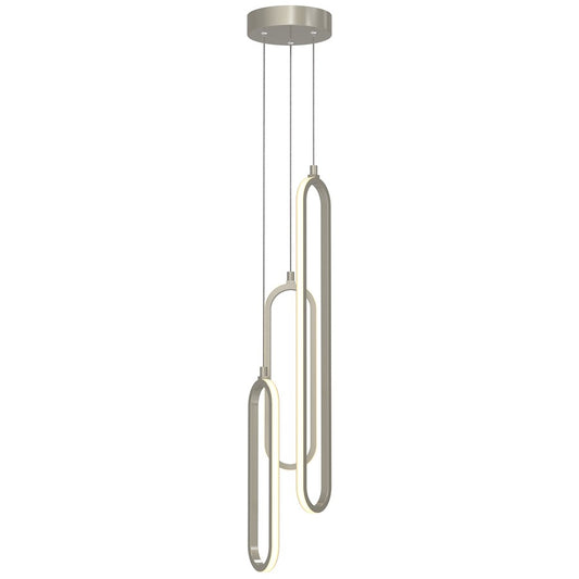 AFX Lting Sienna 3-Lt LED Pendant, Nickel/White - SIEP99LAJD1NPRND3