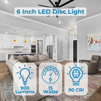 AFX Lighting Slim 1Lt 6" LED Flush Mount, White/Frosted