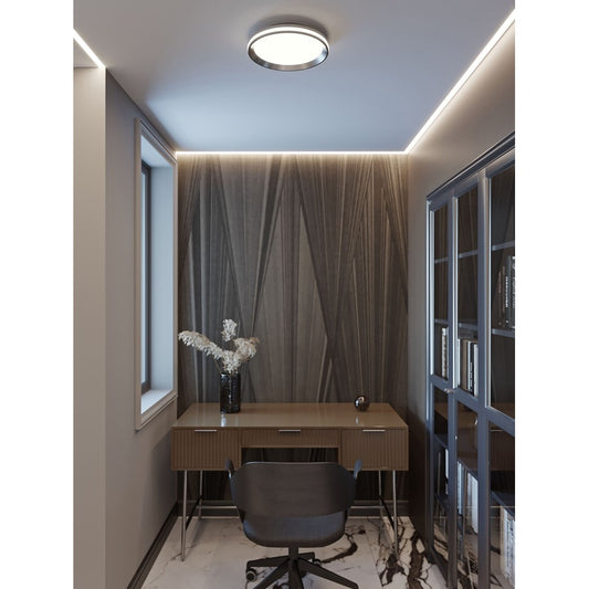 AFX Lighting Sona 1LT 12'' LED Flush Mount, Satin Nickel/White