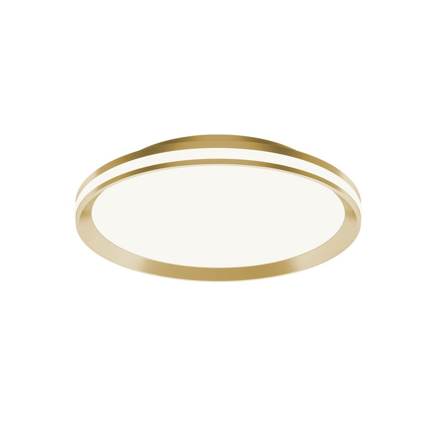 AFX Lighting Sona 1LT 16'' LED Flush Mount, Satin Brass/White - SNAF16LAJD1SB