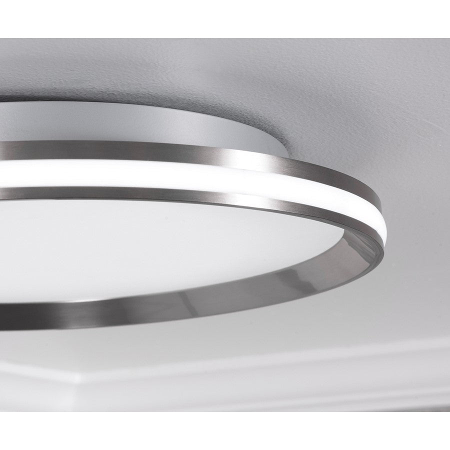 AFX Lighting Sona 1LT 16'' LED Flush Mount, Satin Nickel/White
