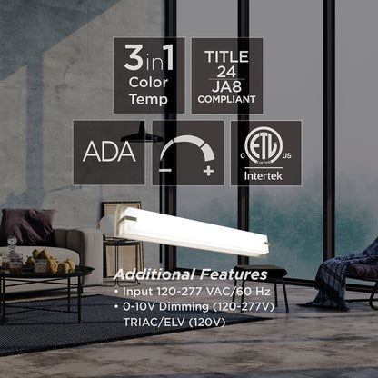 LED Bathroom Vanity Light, Satin Nickel