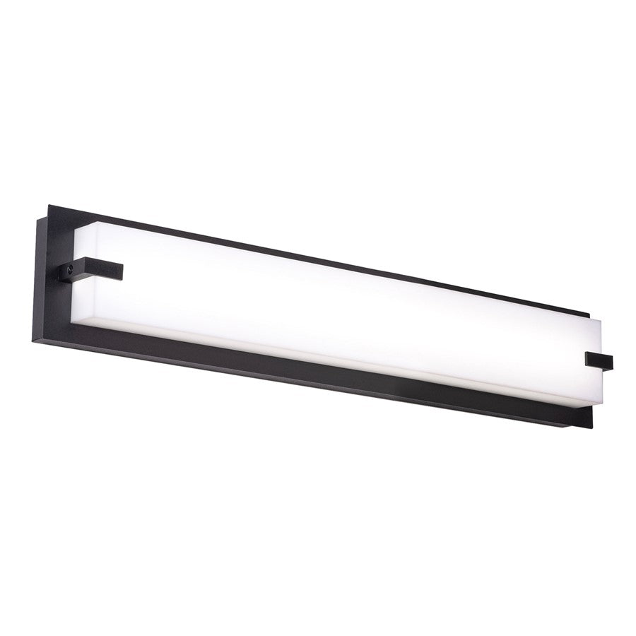 AFX Lighting Sinclair 1 Light 24" LED Vanity Light, Black/White - SNV2405LAJUDBK