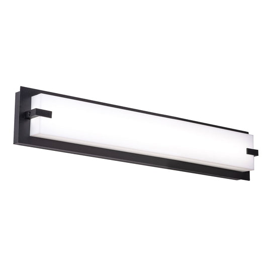 AFX Lighting Sinclair 1 Light 24" LED Vanity Light, Black/White - SNV2405LAJUDBK