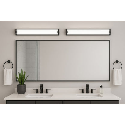 AFX Lighting Sinclair 1 Light 24" LED Vanity Light, Black/White