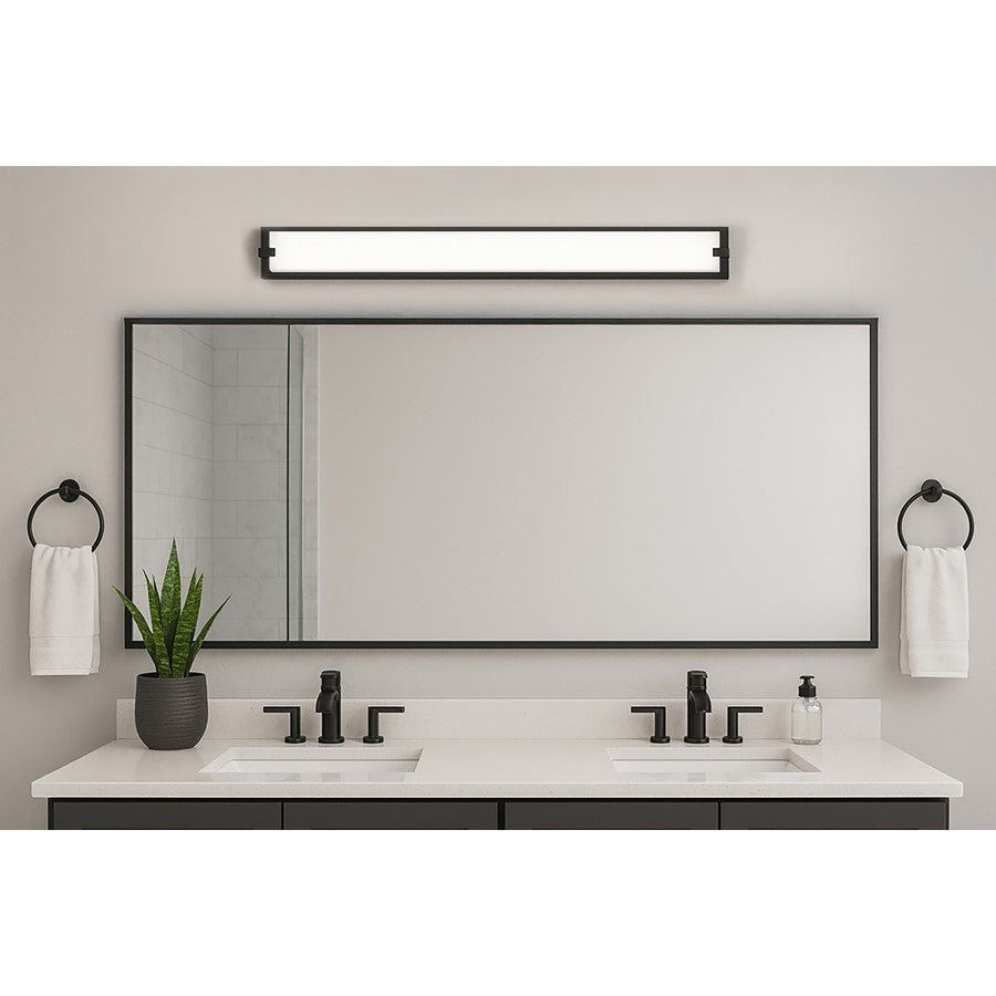 AFX Lighting Sinclair 1 Light 36" LED Vanity Light, Black/White