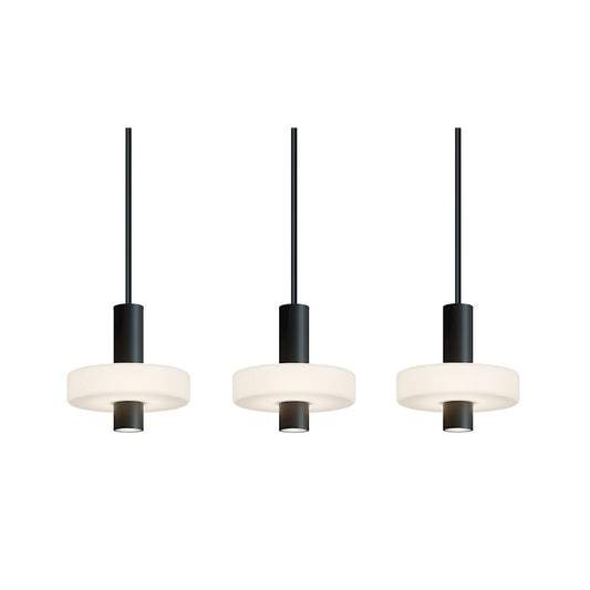 AFX Lighting Sydney 3 Light Black Pendant, Black/White - SYDP10LAJUDBKLNR3