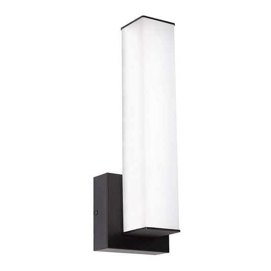 AFX Lighting Tad 1 Light Black Wall Sconce, Black/Frosted - TADS0514LAJUDBK