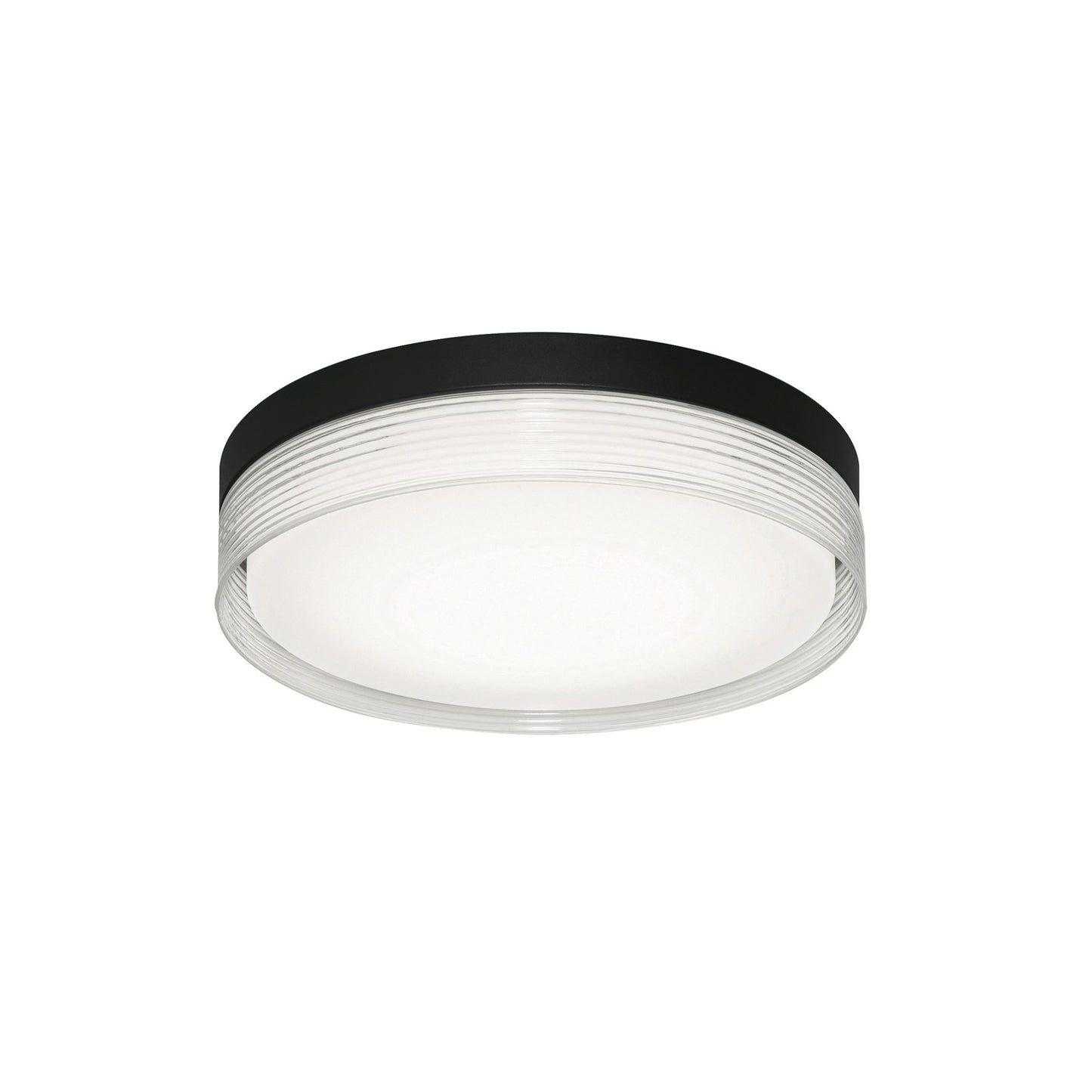 AFX Lighting Tribeca 1 Light 12" Flush Mount, Black/Clear