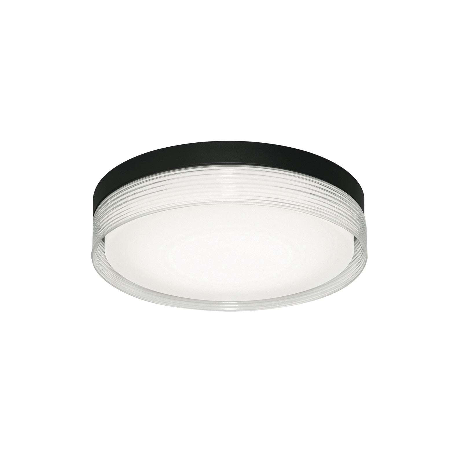 AFX Lighting Tribeca 1 Light 12" Flush Mount, Black/Clear