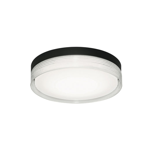 AFX Lighting Tribeca 1 Light 12" Flush Mount, Black/Clear