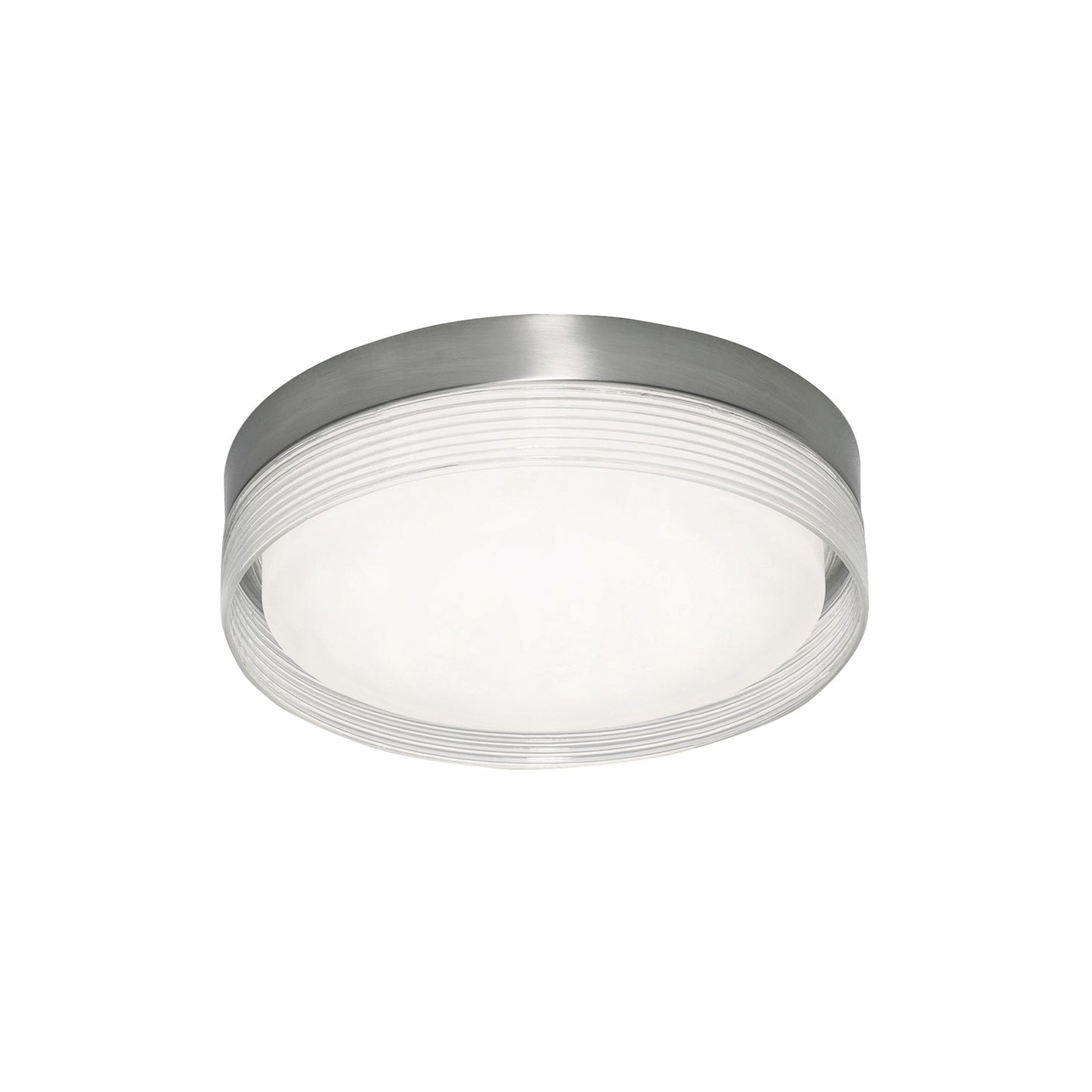 AFX Lighting Tribeca 1 Light 12" Flush Mount, Satin Nickel/Clear