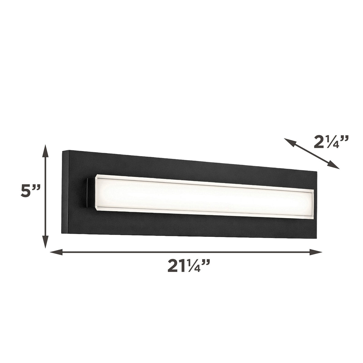 AFX Vogue 21in LED Vanity Light | Modern Black Steel and Clear Glass | Bathroom & Powder Room | 1100 Lumens, 5-CCT, Dimmable | Model VOGV1807LAJUDBK