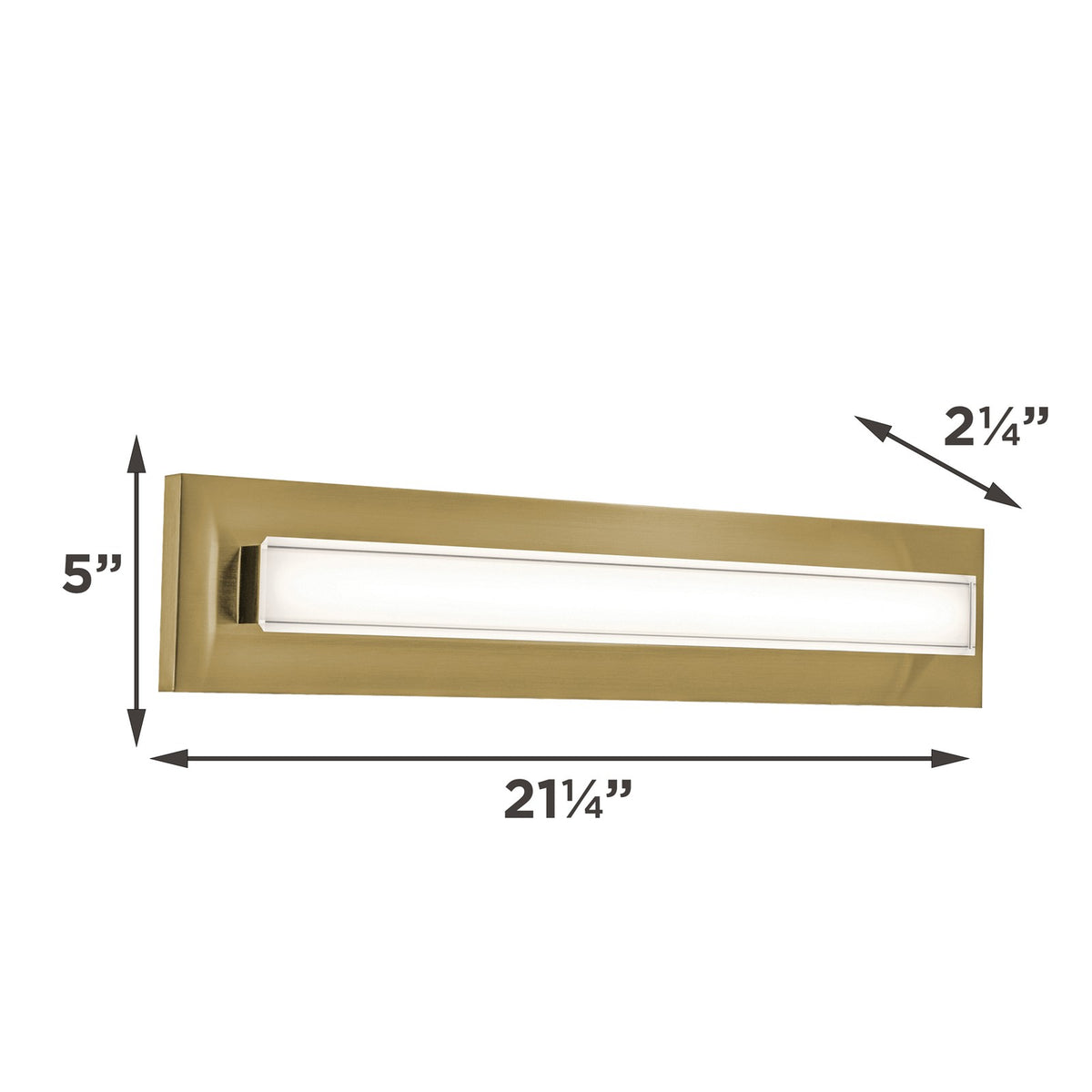 AFX Vogue 21in LED Vanity Light | Modern Light Antique Brass Steel and Clear Glass | Bathroom & Powder Room | 1100 Lumens | Model VOGV1807LAJUDLB