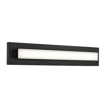 AFX Vogue 27in LED Vanity Light | Modern Black Steel and Clear Glass | Bathroom & Powder Room | 1600 Lumens, 5-CCT Dimmable | Model VOGV2407LAJUDBK