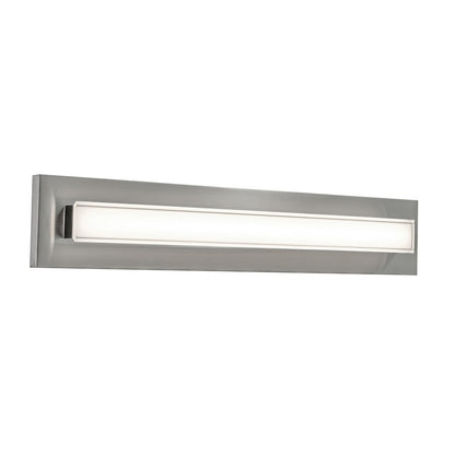 AFX Vogue 27in LED Vanity Light | Modern Satin Nickel Steel and Clear Glass | Bathroom & Powder Room | 1600 Lumens, 5-CCT | Model VOGV2407LAJUDSN