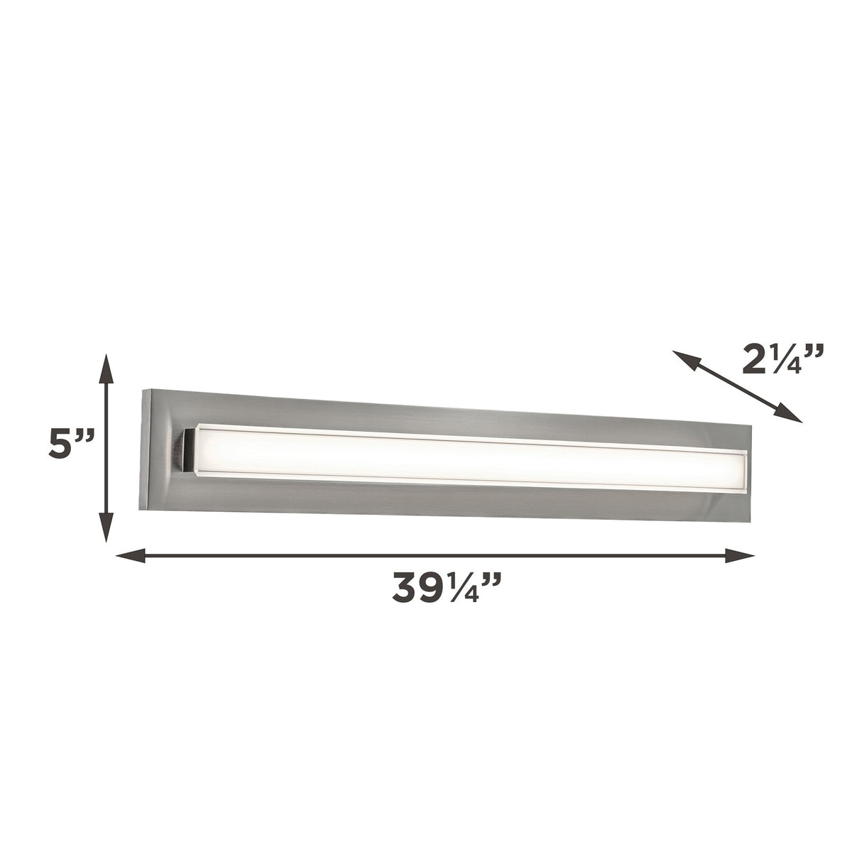 AFX Vogue 39in 1-Light LED Vanity Light | Transitional Satin Nickel and Clear Glass | Bathroom & Powder Room | Model VOGV3607LAJUDSN