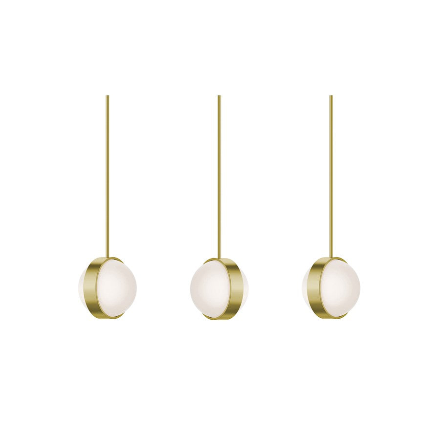 AFX Lighting Verona 3Lt Linear Pendant, Antique Brass/White - VRNP09LAJUDLBLNR3