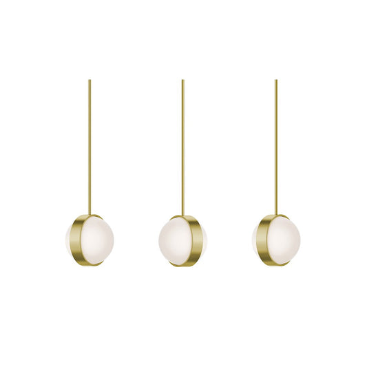 AFX Lighting Verona 3Lt Linear Pendant, Antique Brass/White - VRNP09LAJUDLBLNR3