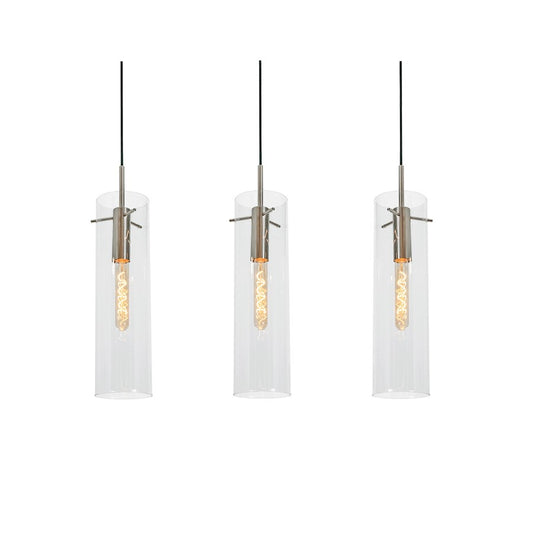 AFX Lighting Vista 3-Light Linear Pendant, Antique Brass/Clear - VSAP05MBSNLNR3