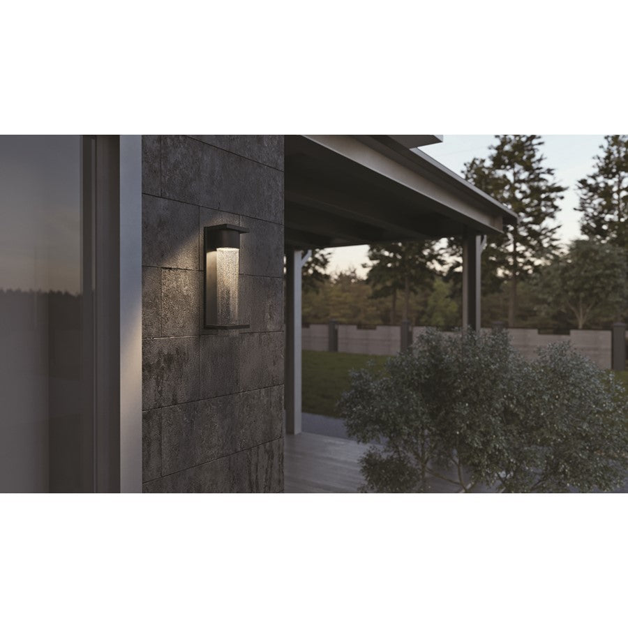 AFX Lighting Vasari 1Lt 12" LED Outdoor Sconce, Black/Clear