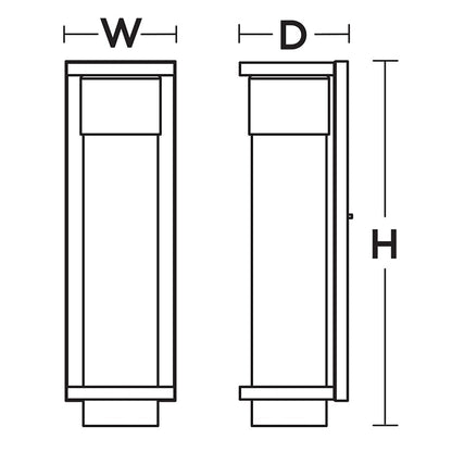 AFX Lighting Vasari 1Lt 12" LED Outdoor Sconce, Black/Clear