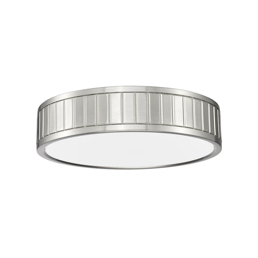 Z-Lite Madison 1 Light 13" Flush Mount, Brushed Nickel/Frosted