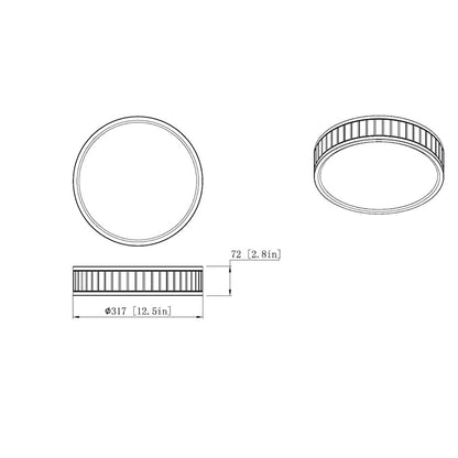 Z-Lite Madison 1 Light 13" Flush Mount, Matte Black/Frosted