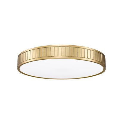 Z-Lite Madison 1 Light 21" Flush Mount, Modern Gold/Frosted